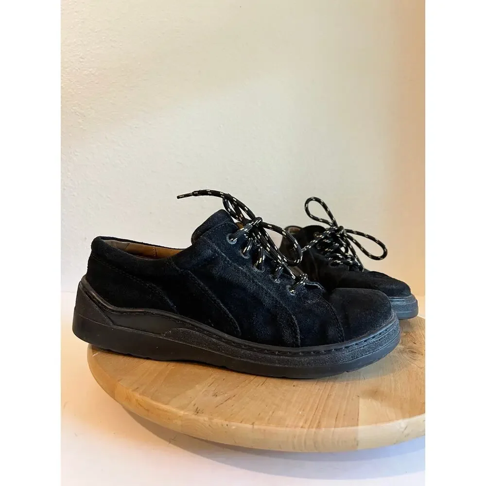 Birkenstock Men's Black Genuine Suede Leather Lace Up Shoe Sneaker Size 10